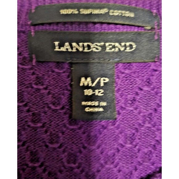 NWT Lands’ End Women's cardigan, Supima Cotton Sweater, purple, sz 10-12 - Picture 3 of 3